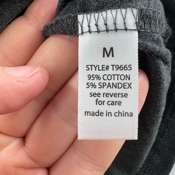 NWOT Active Basic V-neck Gray Long Sleeve t shirt - Picture 4 of 5